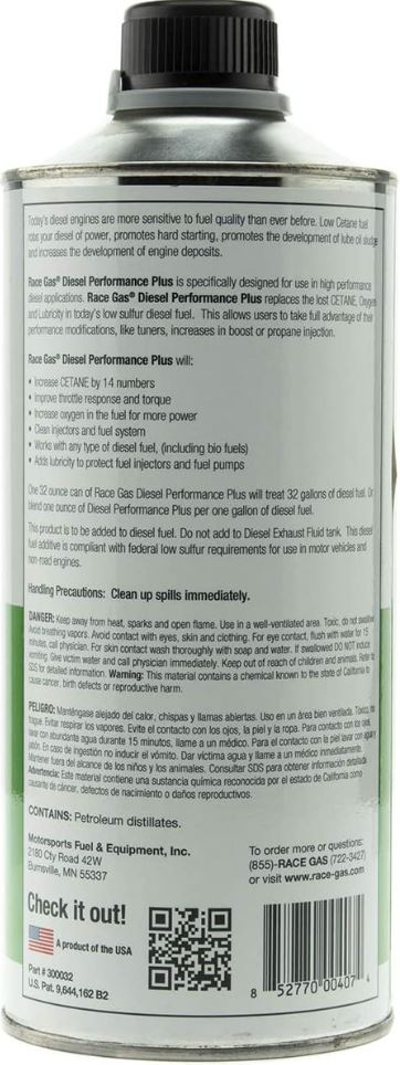 Race Gas 300032 Diesel Improver, 32 oz