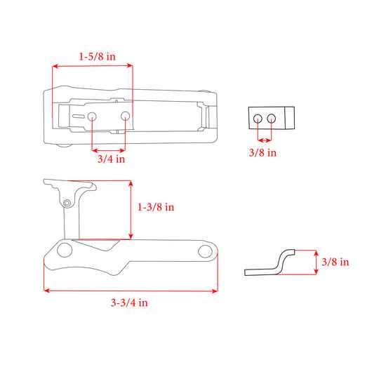 WhiteCap Industries 6038C Non Locking Drawer Latch - White