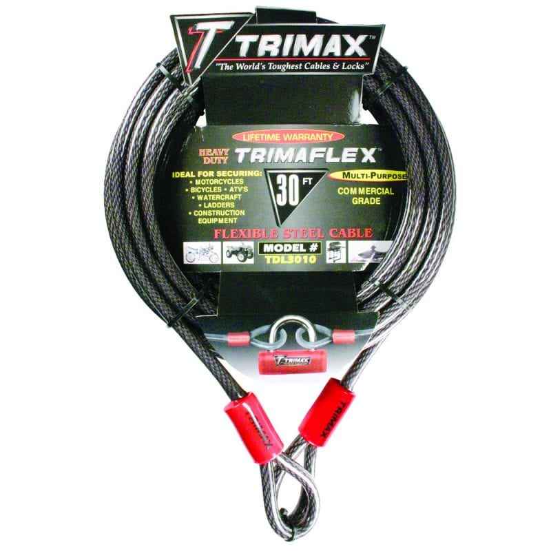 Trimax Locks TDL3010 Steel Security Cable - 30 ft x 10 mm