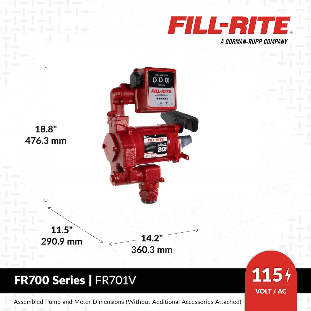 Fill-Rite Fr701v 115V AC Pump with 807C Meter