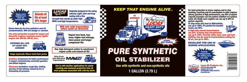 Lucas Oil 10131 Synthetic Heavy-Duty Oil Stabilizer