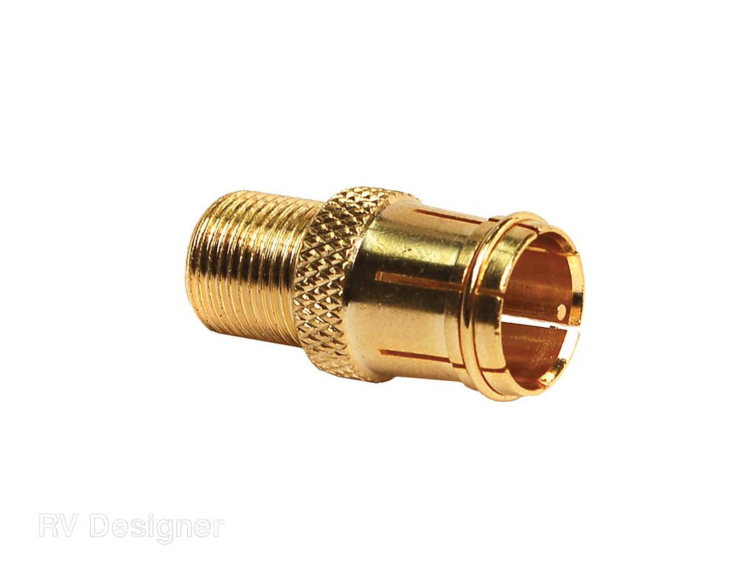 RV Designer Antenna Cable Connector (T181) – Type: Male to Female