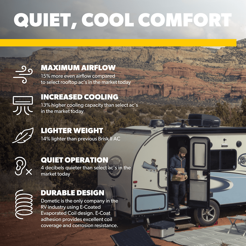 Dometic FreshJet 3 13500 BTU RV Air Conditioner – Black, FJX3473MBKAS