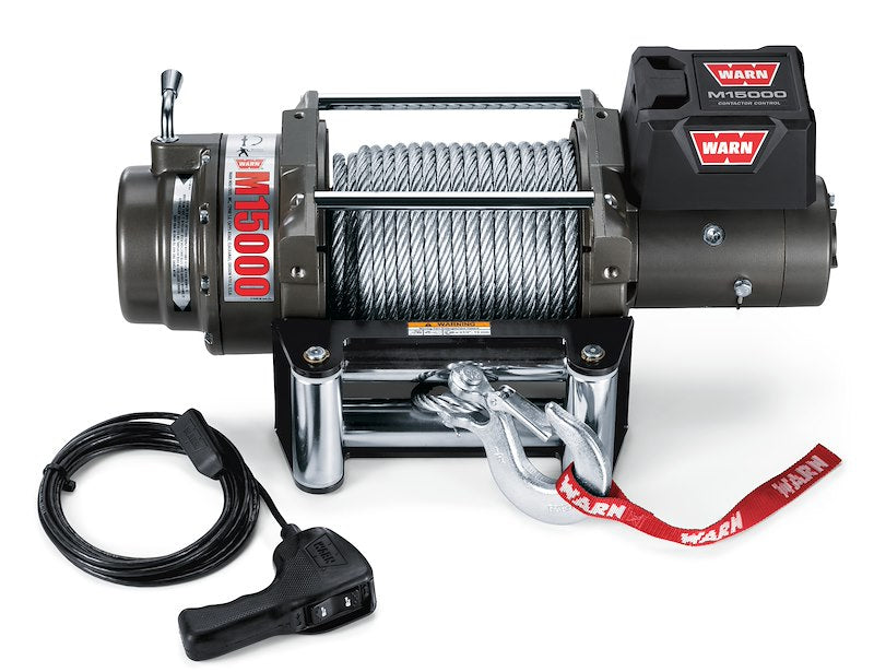 WARN 47801 M15000 12V Electric Recovery Winch with Steel Cable