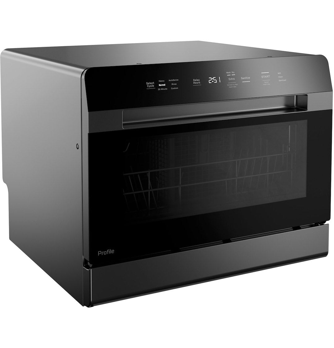 GE Appliances PZF560HGWBB Compact Countertop Dishwasher