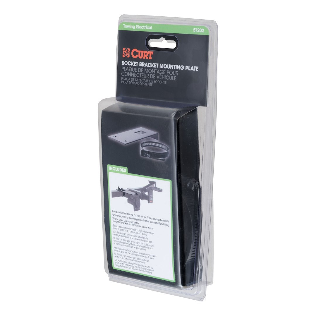 CURT 57202 Trailer Wiring Connector Mounting Bracket - 90 Degree Bend