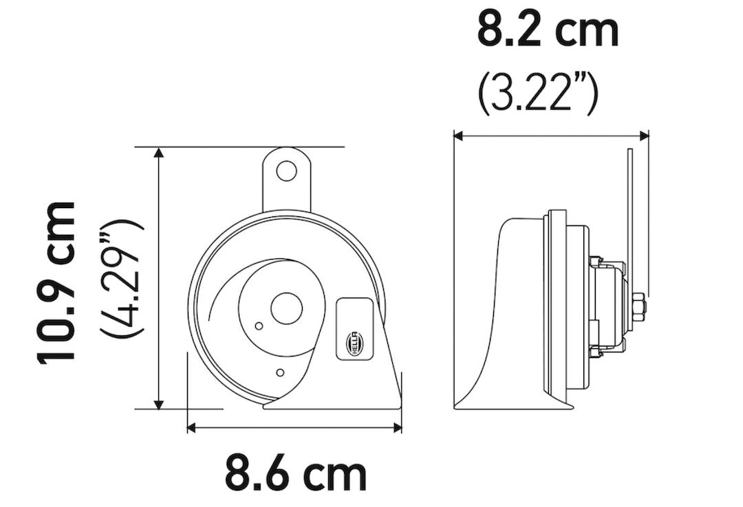 Hella 011225831 Black Trumpet Horn Kit