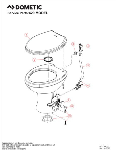 Dometic Toilet (9610008282) – Length (In): 19 Inch