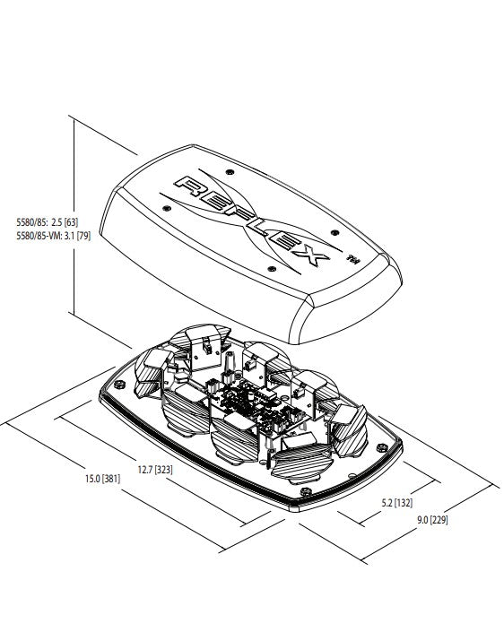 ECCO 5585A-VM Reflex Vacuum-Mount LED Mini Bar