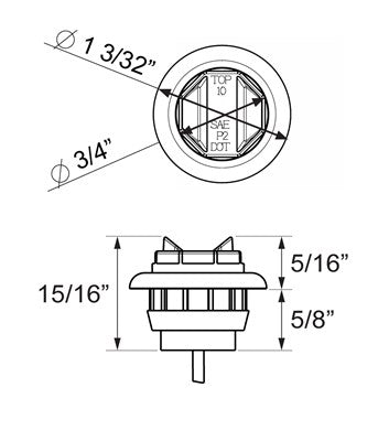 Optronics Uni-lite 1.09 Inch LED Clearance Light (Mcl12rk)