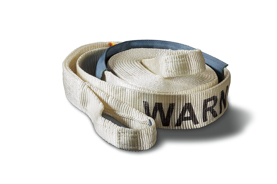 Warn 88924 Nylon Recovery Strap - 30 ft x 3 in, White