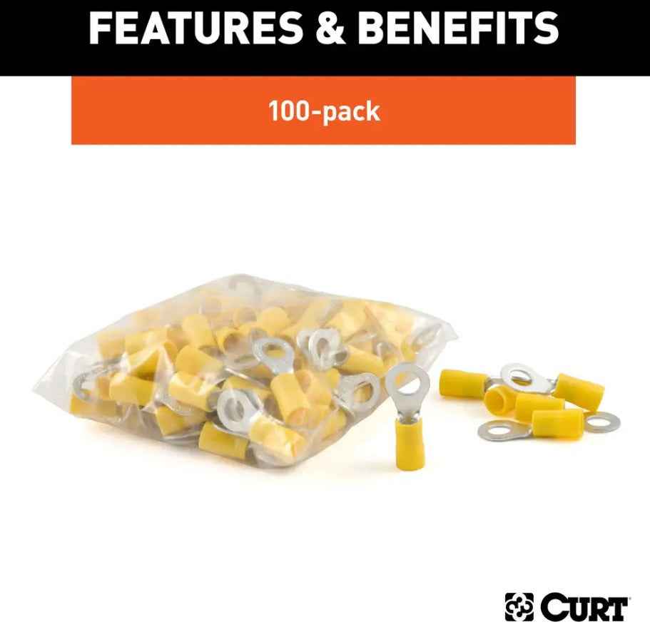 CURT 59531 Wire Terminal End - #10 Ring Terminal, Pack Of 100