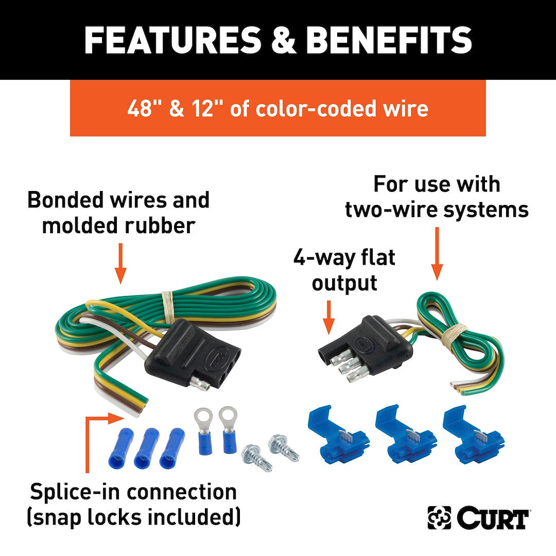 CURT Fully Universal 4 Flat Trailer Wiring Connector (58305)