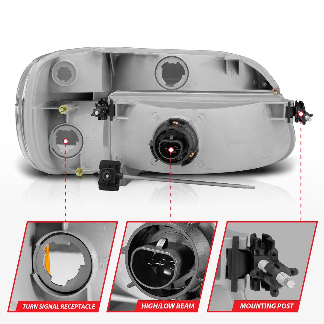 ANZO USA Crystal Clear Reflector Beam Halogen Sealed Beam Headlight Assembly 111040 - image 4