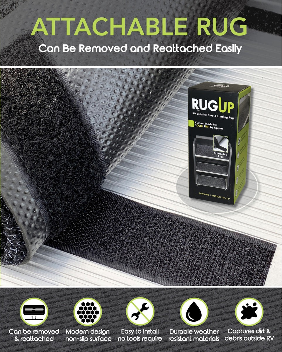 Trailersphere RUL2475-2 RV Solid Step Rugs - 24 x 7-1/2 in, Pair