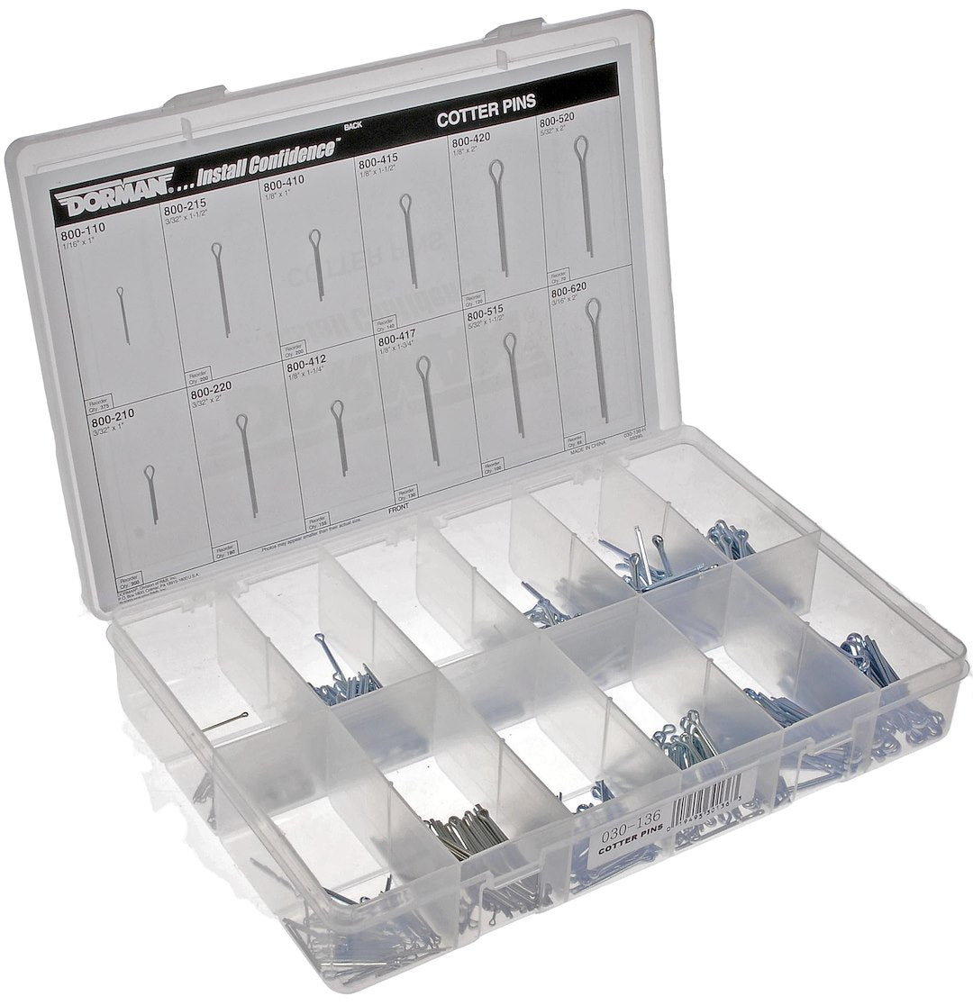 Dorman (OE Solutions) 030136 390-Piece Steel Cotter Pin Assortment - image 3