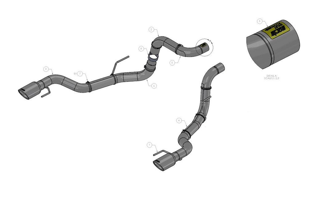 Borla Exhaust System Kit Axle Back System Dual Dual Exhaust System Kit 60640BC - image 3