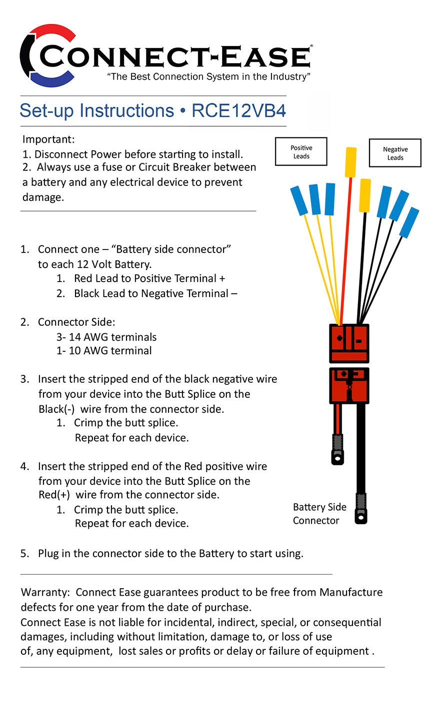 Connect-Ease RCE12VB4 Four-Lead Accessory Battery Harness - image 4