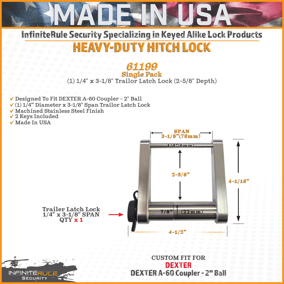 InfiniteRule 61199-S Trailer Hitch Lock - Silver