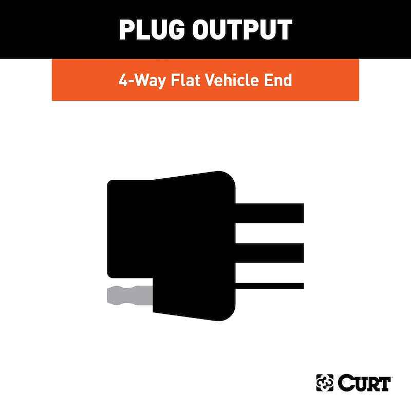 CURT 56331 4-Way Flat Trailer Wiring T-Connector Chrysler Town & Country & Dodge Grand Caravan