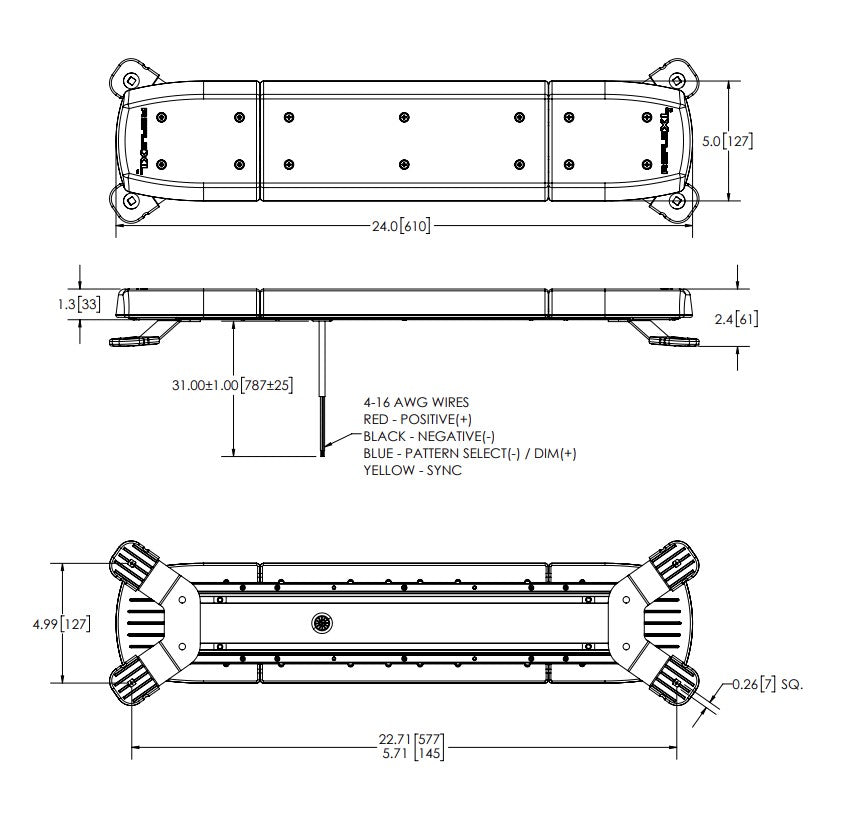 ECCO 11-024CA-E RefleXL Amber LED Warning Lightbar