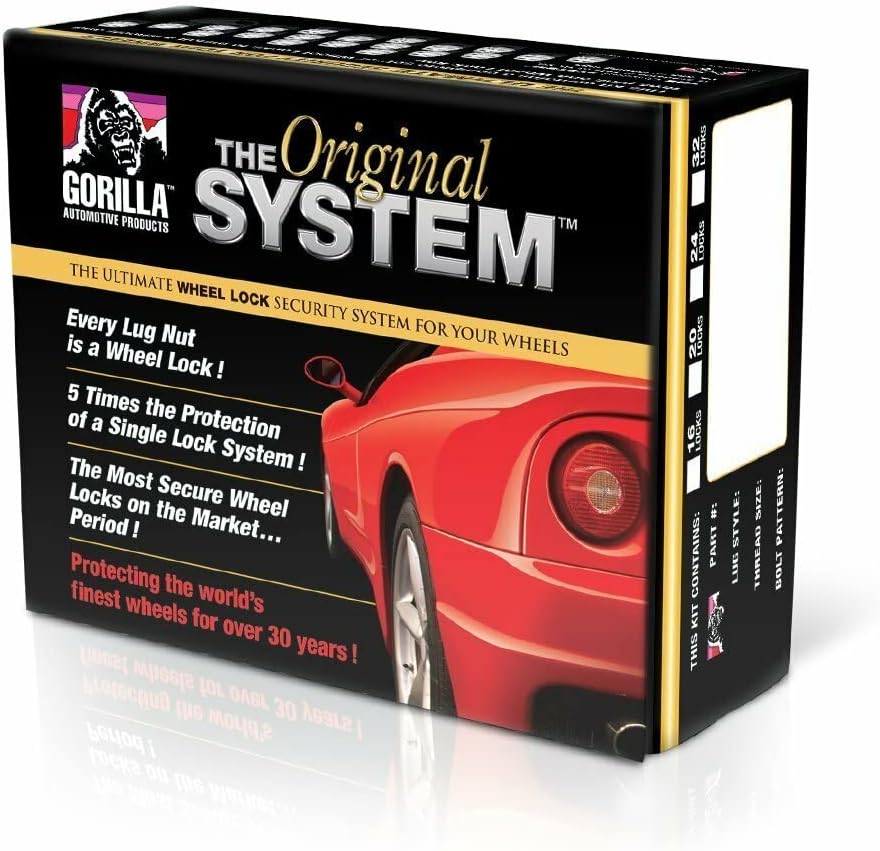 Gorilla 71643NBC Black Wheel Lock Kit, 20 Pack