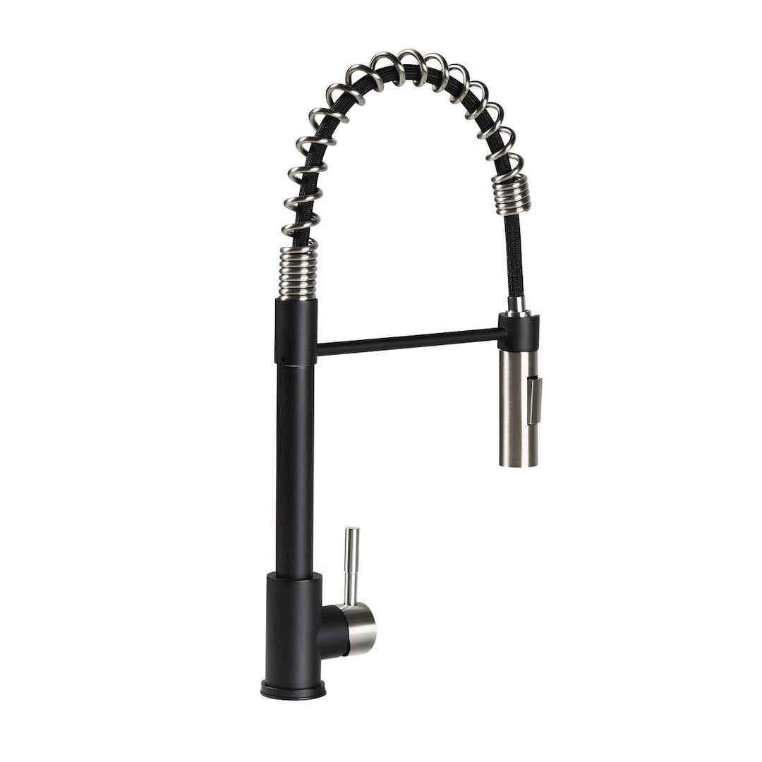 Lippert 2022109922 Kitchen Faucet - Black, Coil-Spring Pull Down