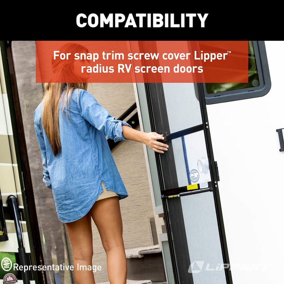 Lippert 326191 Radius-Corner Screen-Door Screw Trim - 76 in
