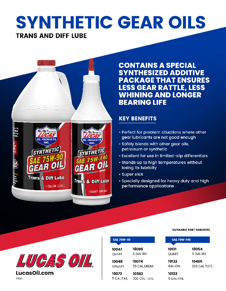 Lucas Oil 10047 Synthetic SAE 75W-90 Gear Oil