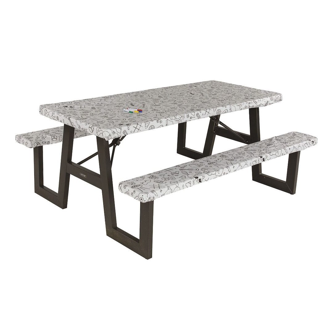 Lippert 2023051696 Picnic Tablecloth and Bench Cover Set - Gray