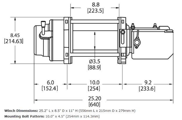 Warn 97730 M15-S 12V Electric Recovery Winch with 80 Ft Spydura