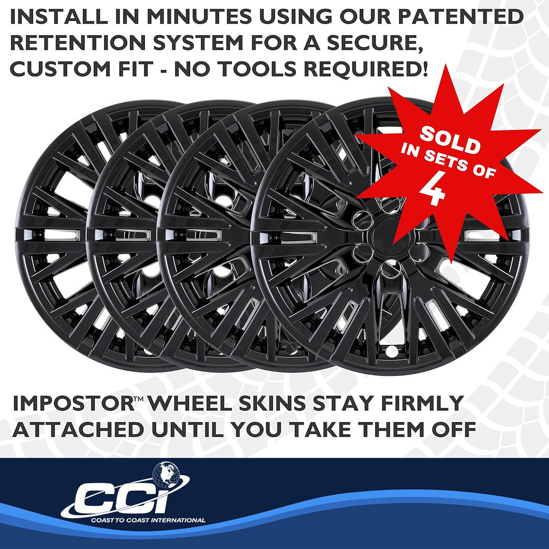 Coast To Coast IMP523BLK Black 18-Inch ABS Wheel Skin Set - image 6