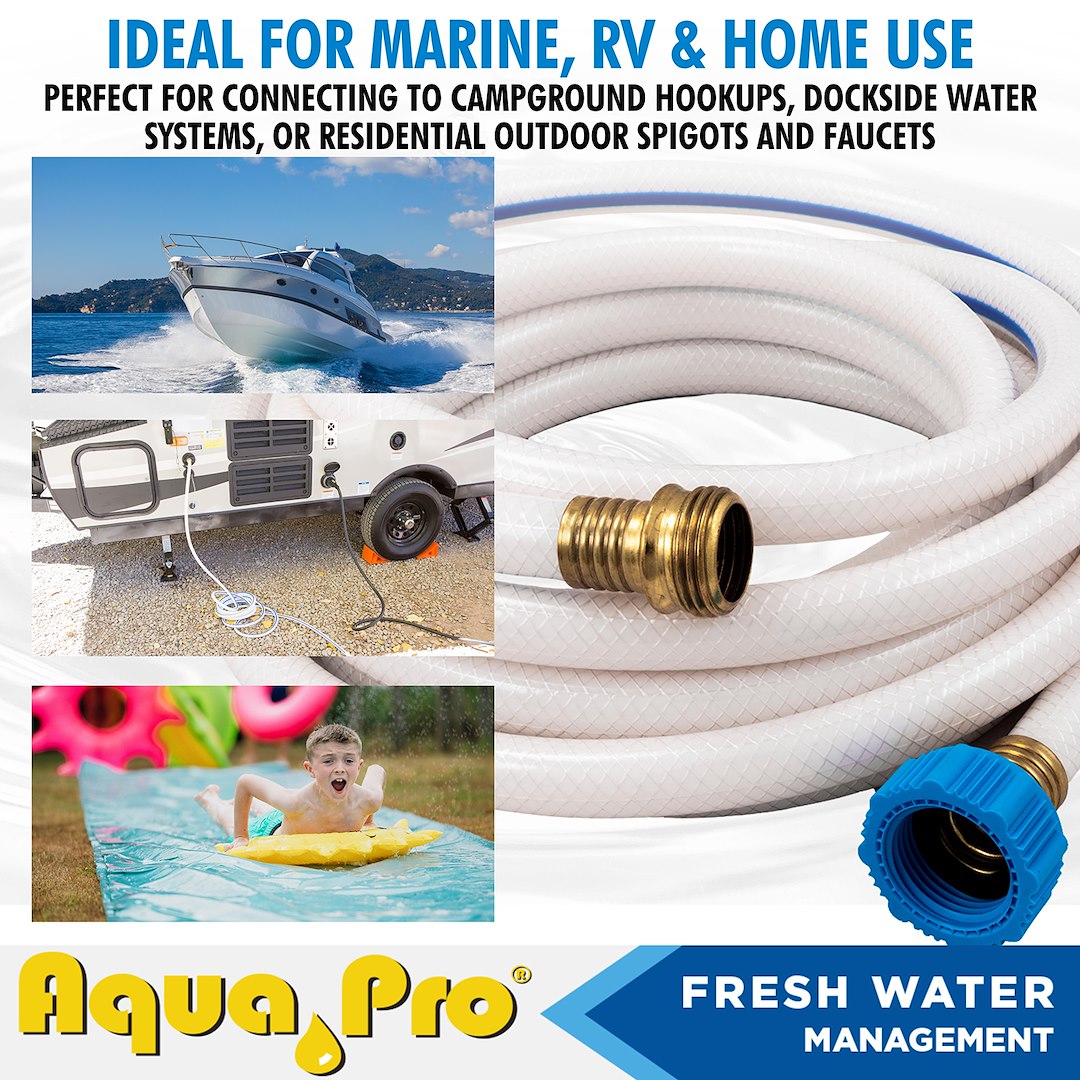 Aqua Pro 15 Feet 120 PSI Fresh Water Hose (W20869) – Length: 15 Feet