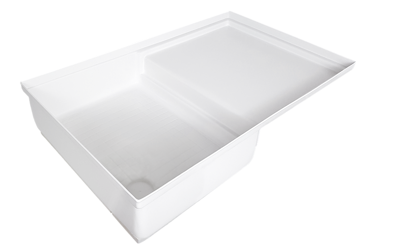 Icon SP400 35" x 21" RV Shower Pan with Step – Polar White ABS (12893)
