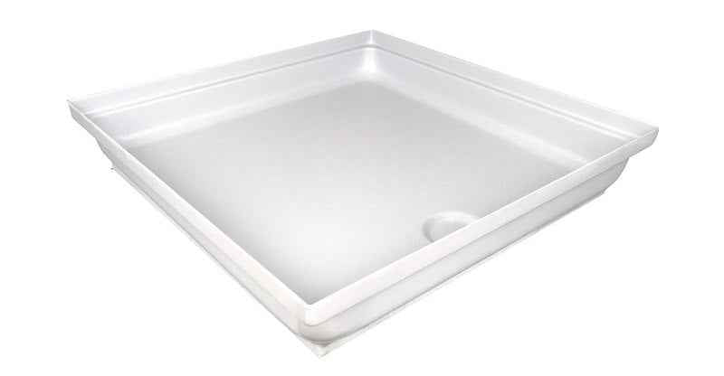 Icon 15235 24" x 24" RV Shower Pan – Polar White ABS Shower Base