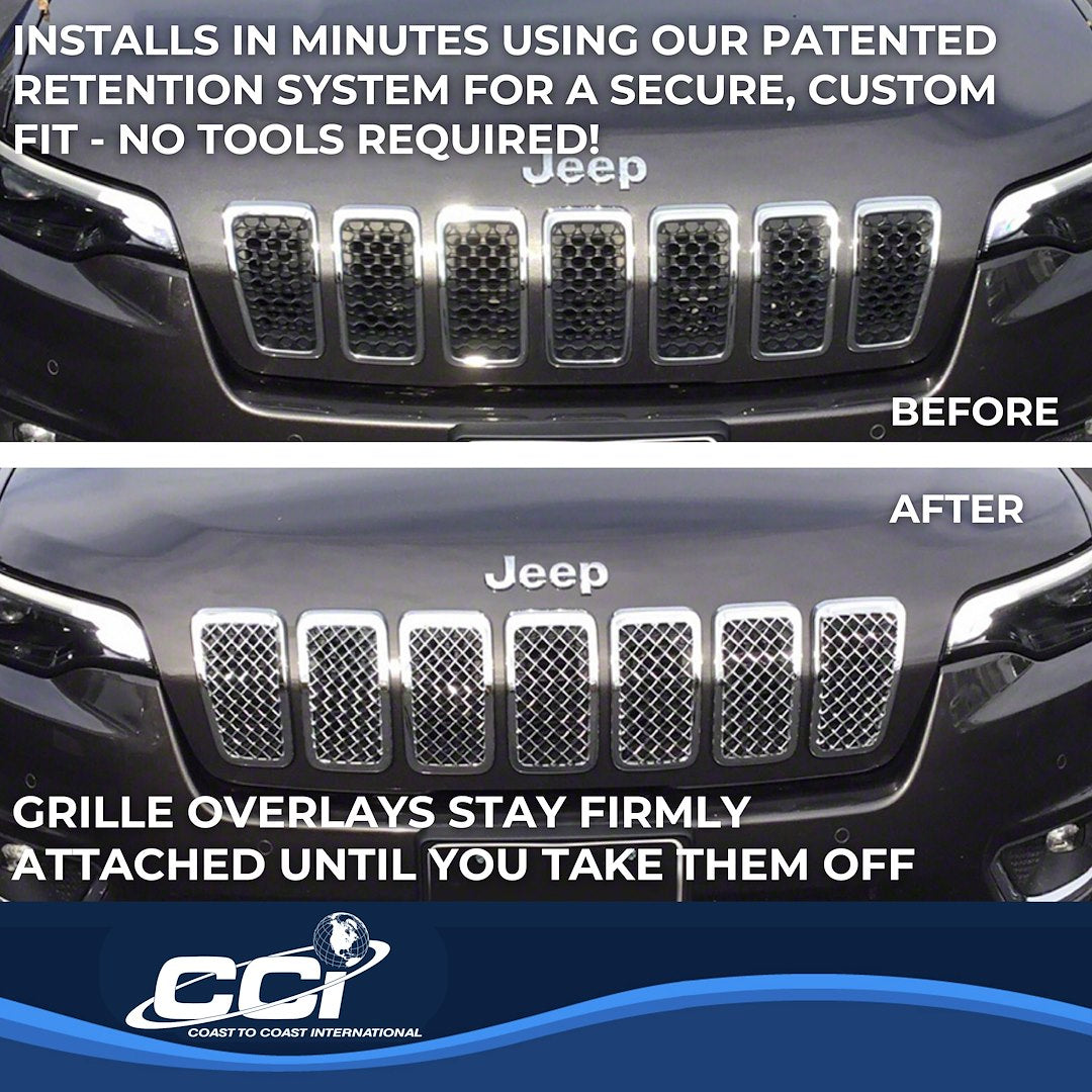Coast To Coast GI485 Cherokee Chrome Mesh Grille Overlay - image 4