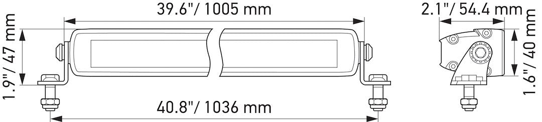 Hella 358176321 Black Magic 40-Inch Slim Light Bar