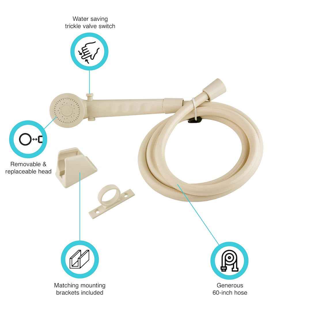 Dura Faucet DF-SA130-BQ Handheld Shower Kit - Bisque Parchment