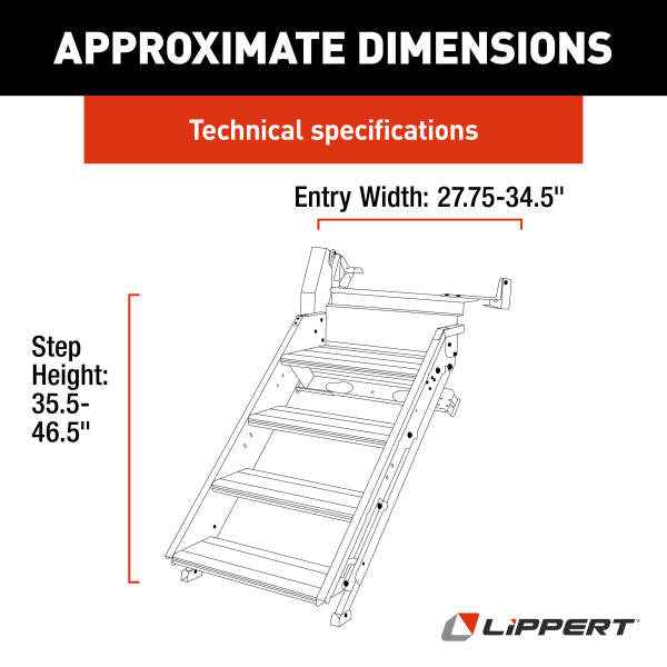 Lippert 2024057001 4-Step RV Entry Steps - 30 in, 500 lb