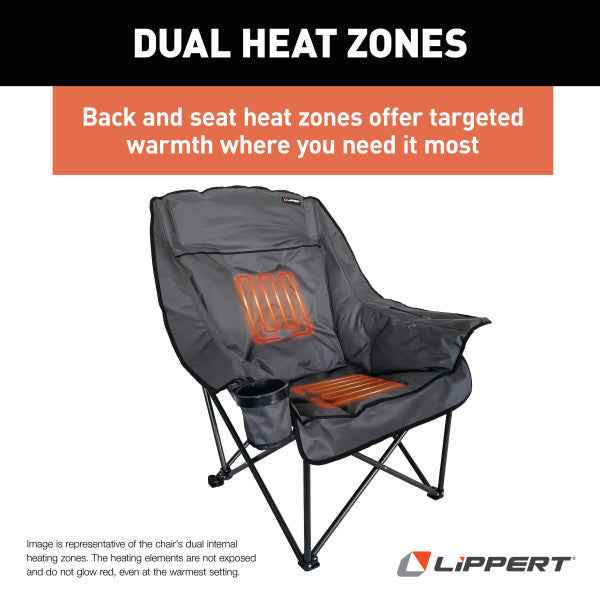 Lippert 2024043334 Folding Camp Chair - 400 lb, Dark Gray