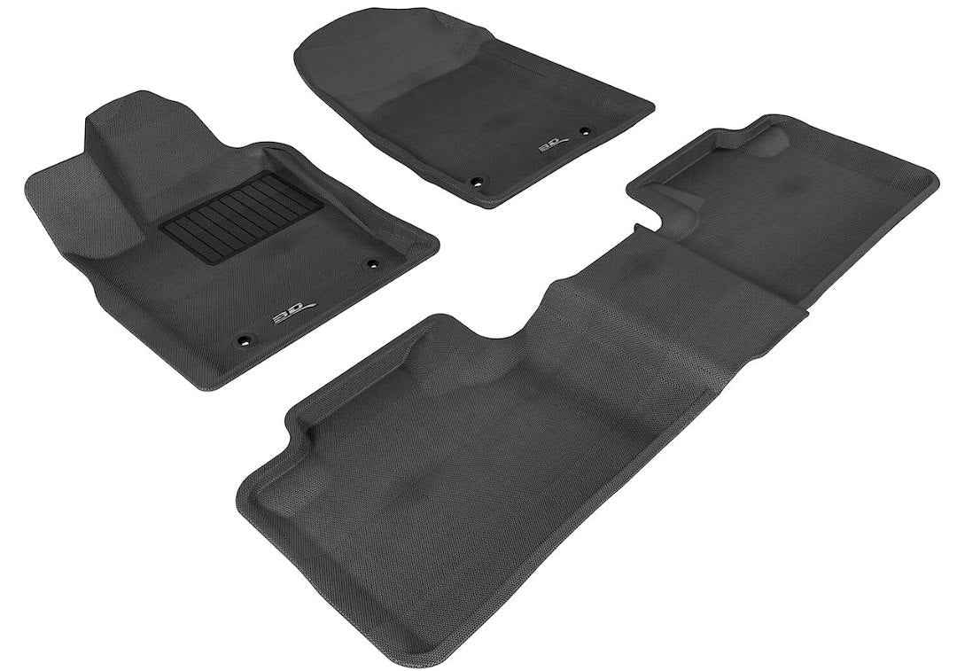 3D Mats JP00501509 KAGU 3-Piece Black Floor Liner Set