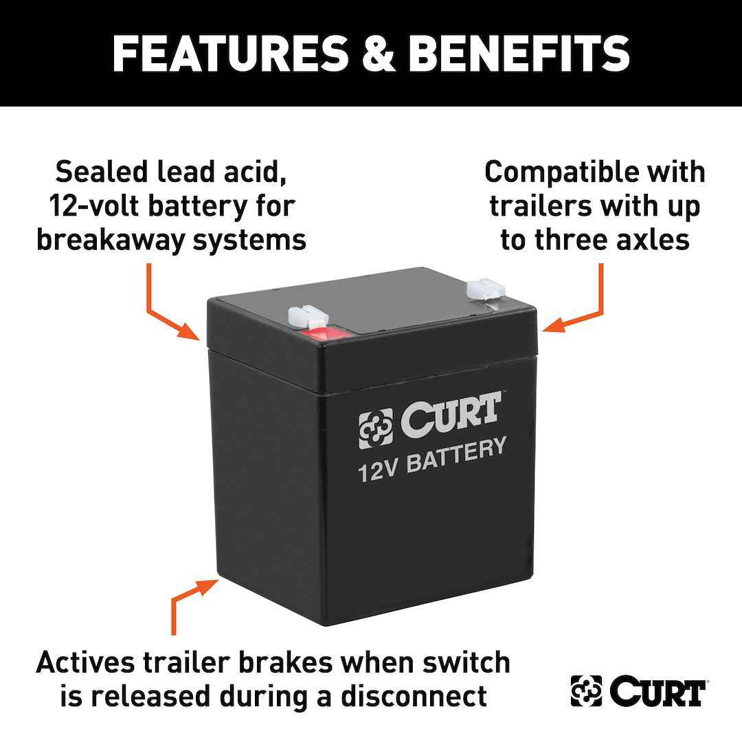 CURT 52023 Trailer Breakaway System Battery
