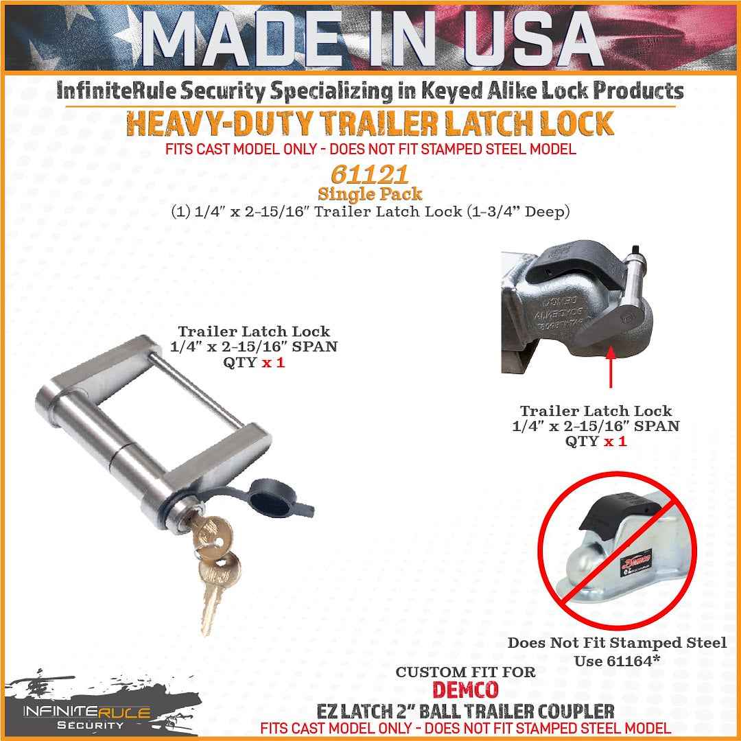 InfiniteRule 61121-S Trailer Hitch Lock - Silver