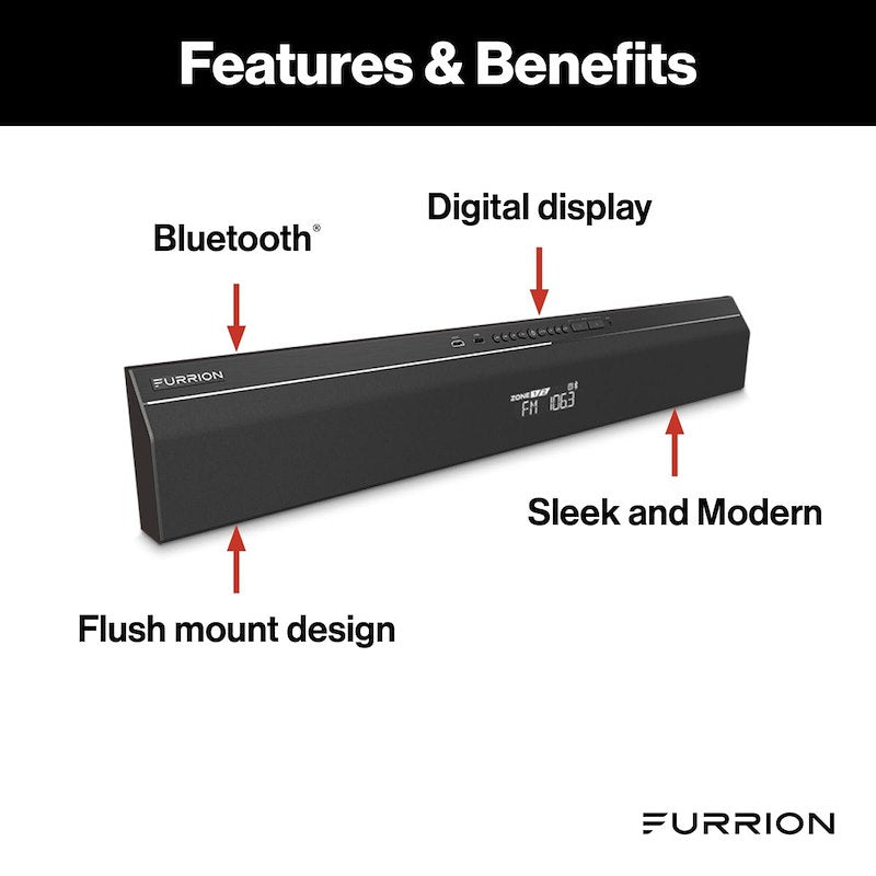 Furrion FSB2N25MC-BL Barra de sonido Bluetooth de 66W con HDMI y audio de 2 zonas