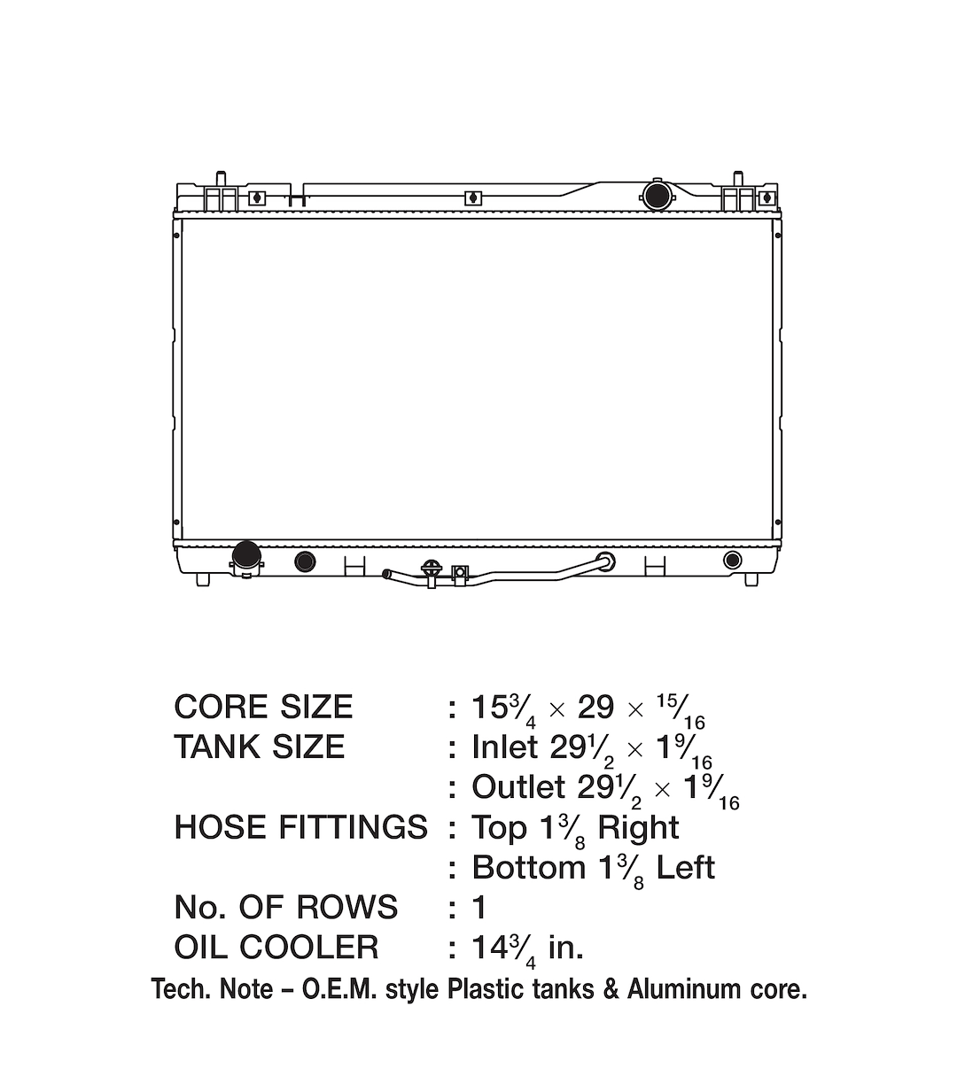 CSF 3145 Top-Right-Inlet Lexus ES 300 Radiator - image 2