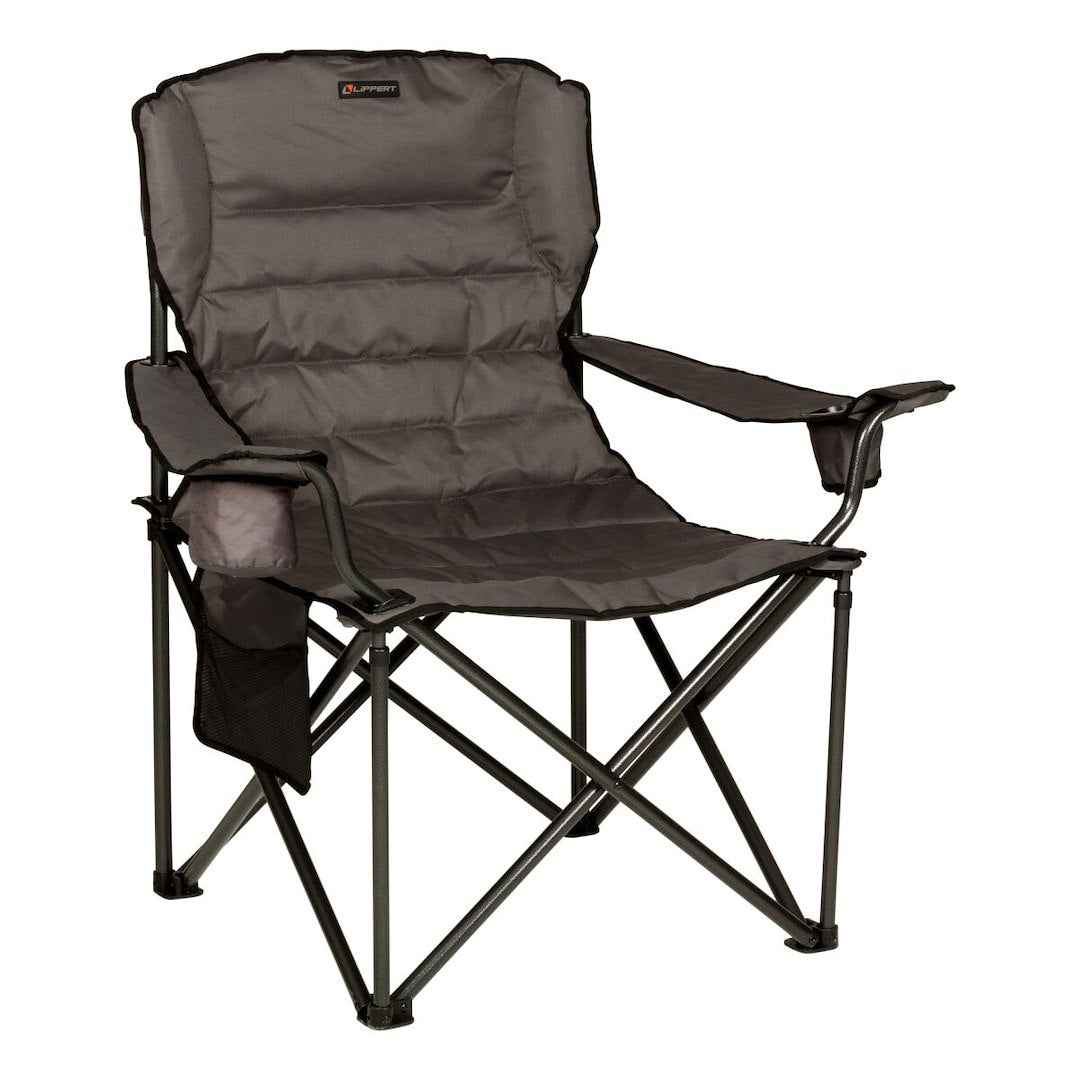 Lippert 2022114828 Folding Camp Chair - 500 lb, Dark Gray