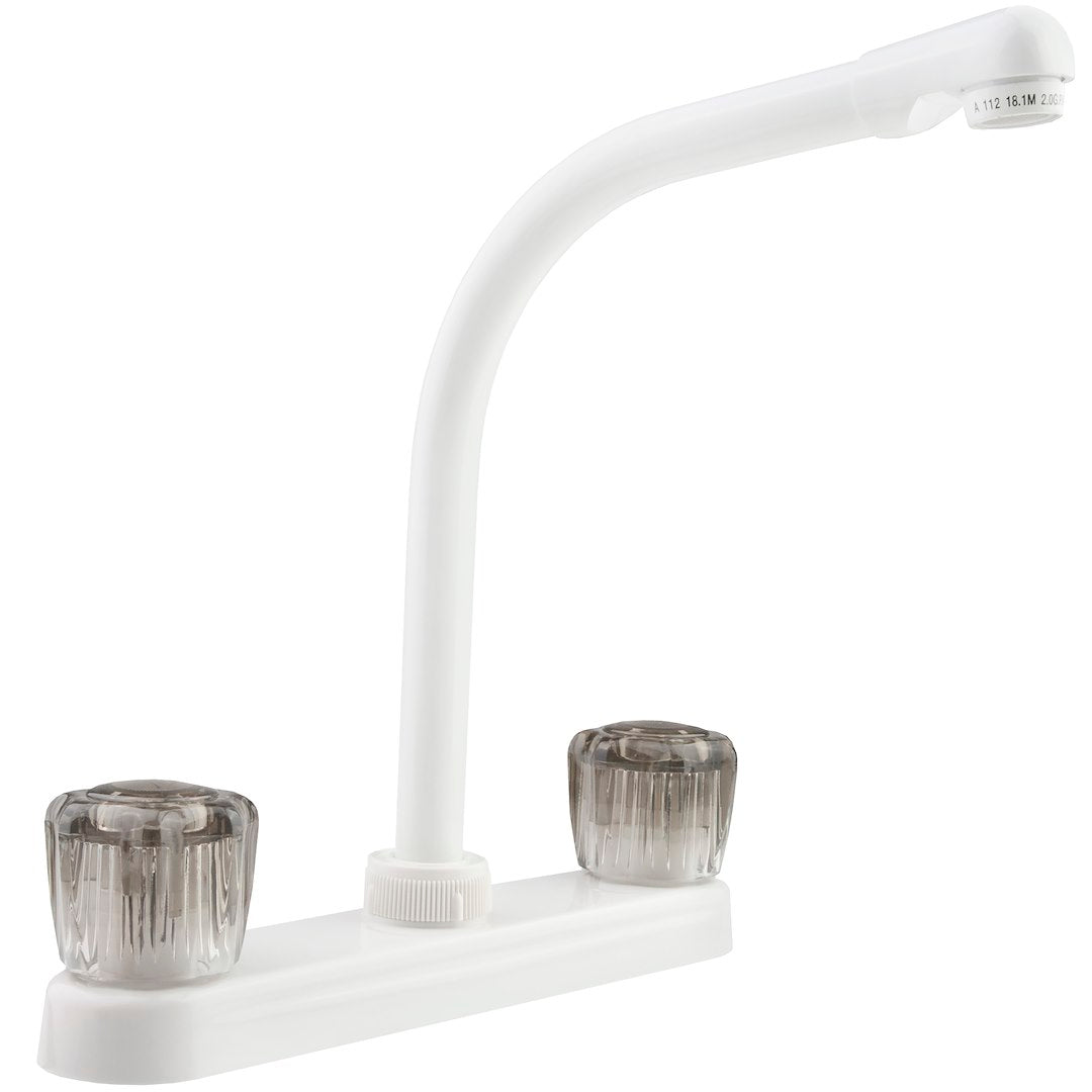 Dura Faucet DF-PK210S-WT High-Arc Kitchen Faucet - White