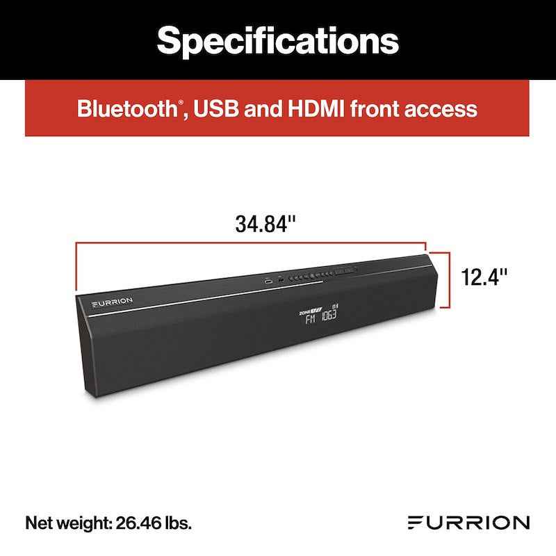 Furrion FSB2N25MC-BL 66W Bluetooth Soundbar with HDMI & 2-Zone Audio