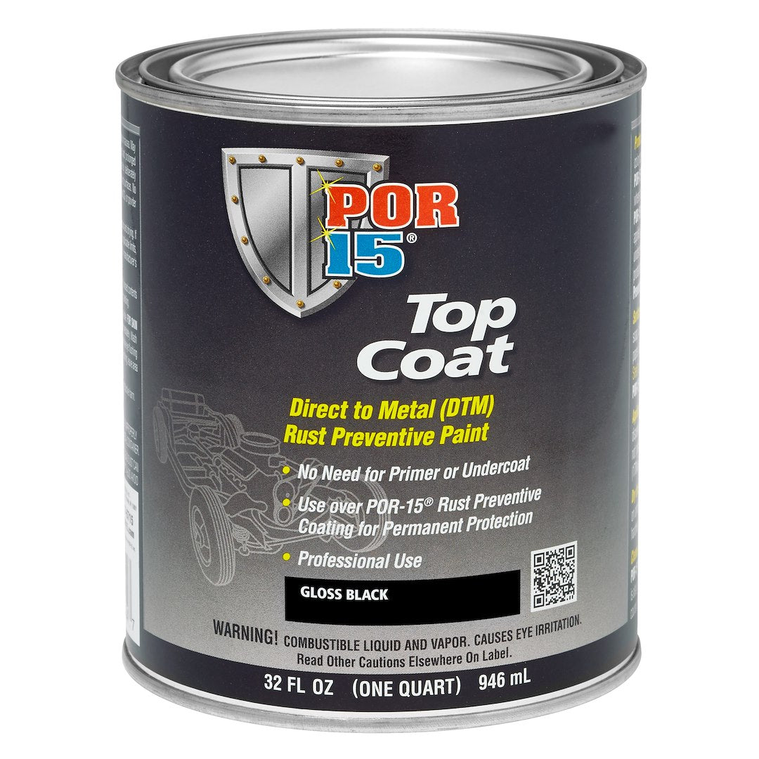 POR-15 45804 Gloss Black Top Coat, Quart