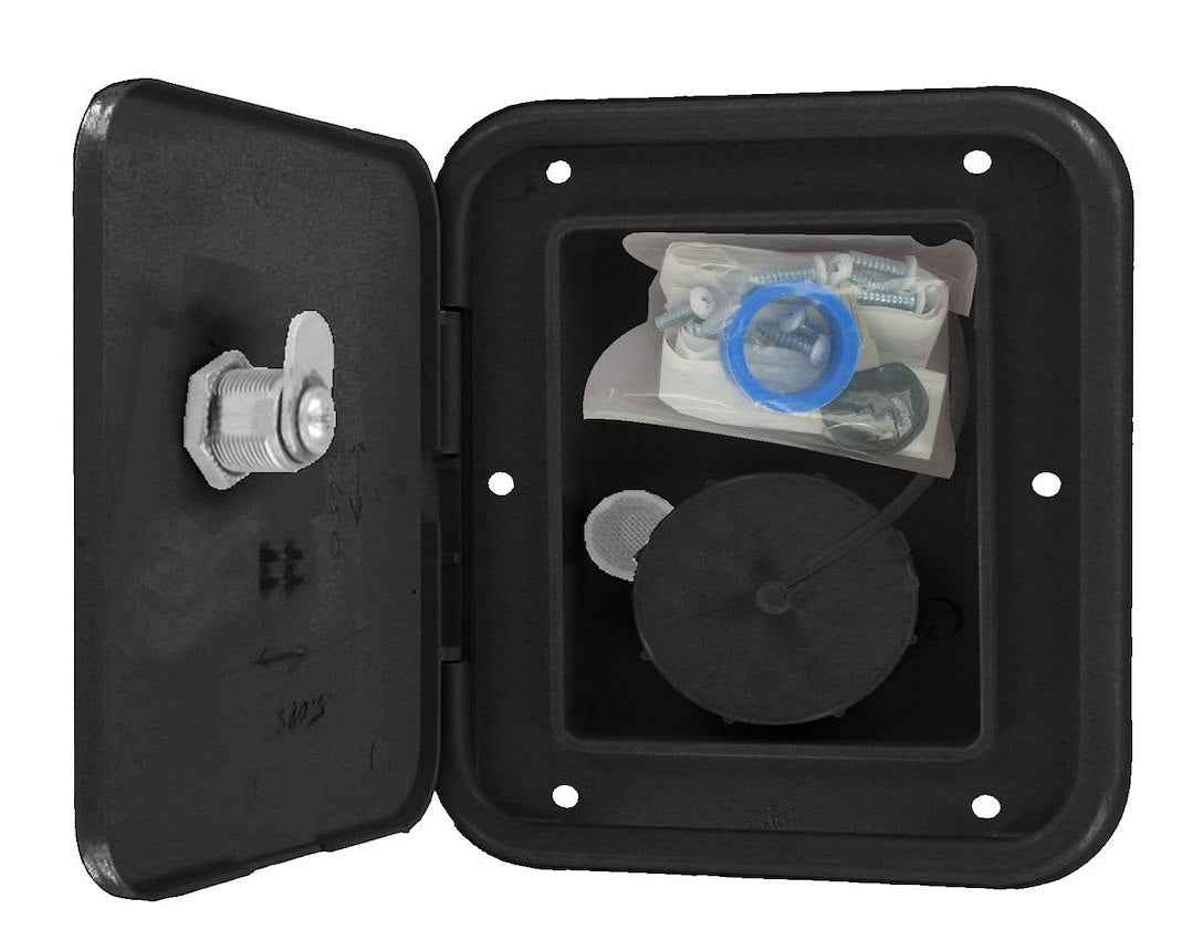 VALTERRA LLC A012002BKV Lockable RV Water Fill Hatch - 1-1/4 in Barb
